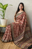 Bagru Hand Block Printed Chanderi Silk Saree with Blouse (CSS25)