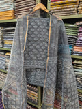 HAND BLOCK PRINTED KOTA DORIYA SUIT WITH KOTA DORIYA DUPPATA (FKS35)