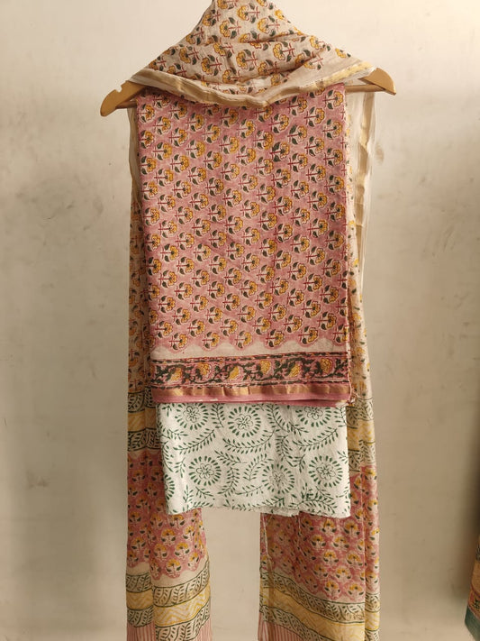 Jaipuri Block Printed Chanderi Silk Suits (CIN32)