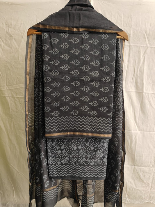 Jaipuri Block Printed Chanderi Silk Suits (CIN34)