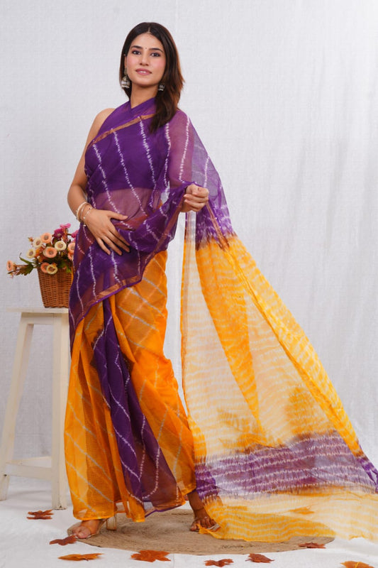Jaipuri Block Printed Cotton Kota Doriya Saree (CIS31)