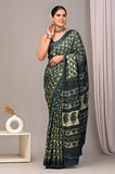 Ajrakh Hand Block Bagru Vanspati Printend Modal Silk Saree with Blouse (CID32)