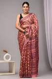 Ajrakh Hand Block Bagru Vanspati Printend Modal Silk Saree with Blouse (CID35)