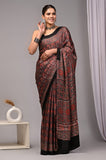 HAND BLOCK PRINTED AJARKH MODAL SILK SAREE (CIG21)