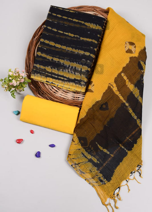 HAND BLOCK PRINTED KOTA DORIYA SUIT WITH KOTA DORIYA DUPPATA (FKS57)