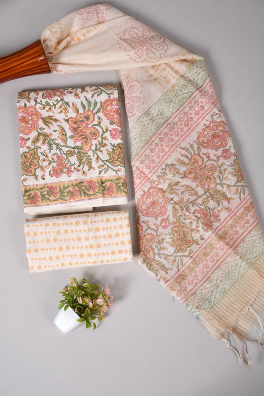 JAIPUR COTTON SUIT WITH CHANDERI DUPPATA (CSS47)