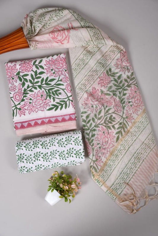 JAIPUR COTTON SUIT WITH CHANDERI DUPPATA (CSS54)