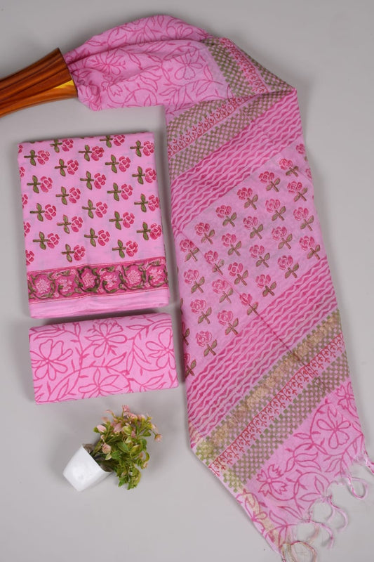 JAIPUR COTTON SUIT WITH CHANDERI DUPPATA (CSS59)