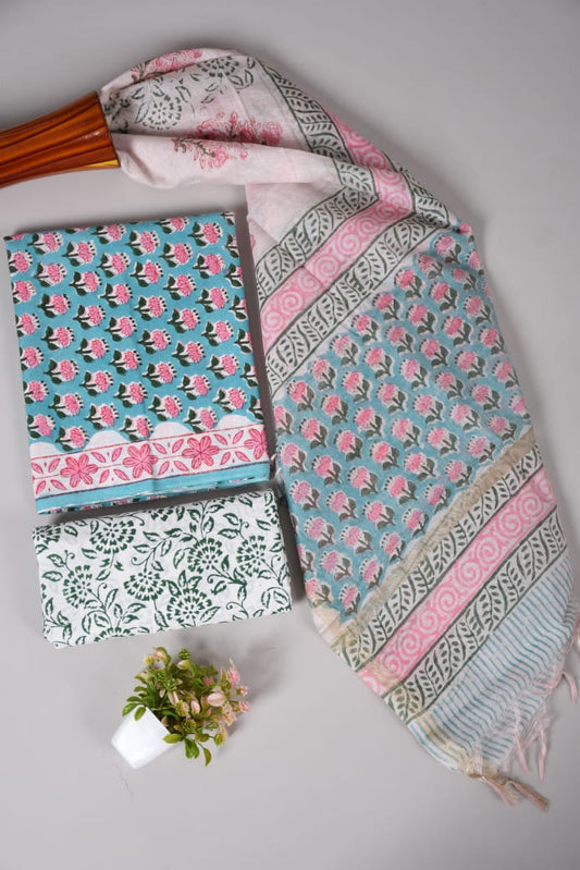 JAIPUR COTTON SUIT WITH CHANDERI DUPPATA (CSS60)