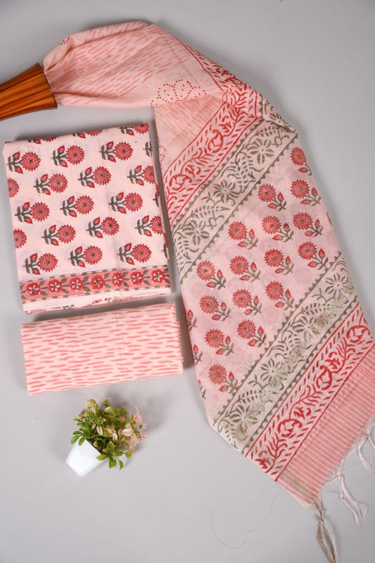 JAIPUR COTTON SUIT WITH CHANDERI DUPPATA (CSS61)