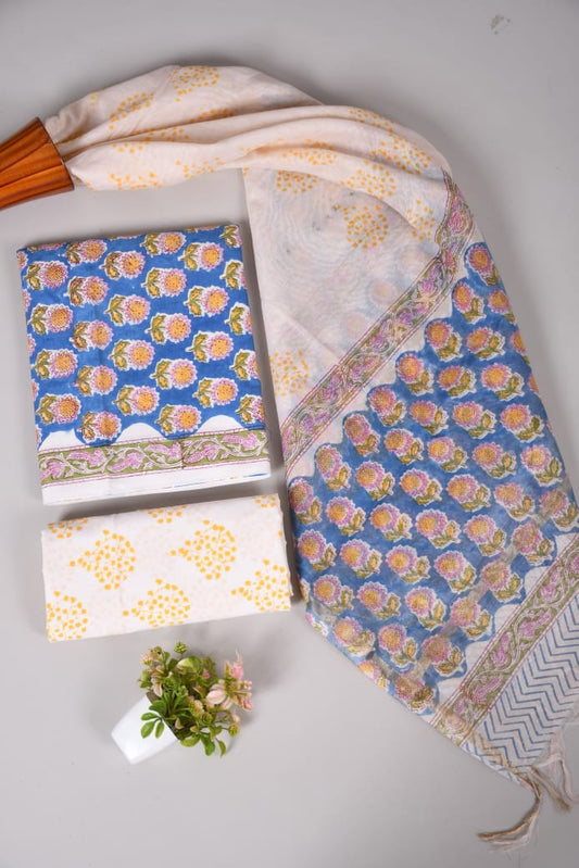 JAIPUR COTTON SUIT WITH CHANDERI DUPPATA (CSS63)