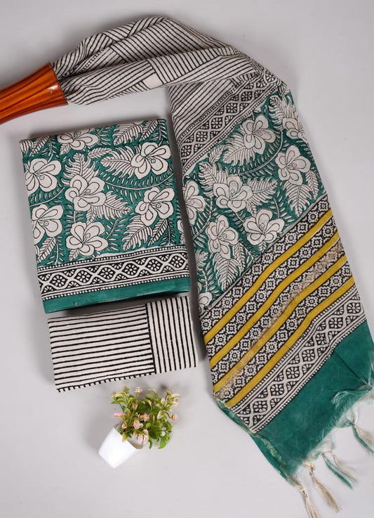 JAIPUR COTTON SUIT WITH CHANDERI DUPPATA (CSS67)