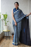 Ajrakh Hand Block Bagru Vanspati Printend Modal Silk Saree with Blouse (CID12)