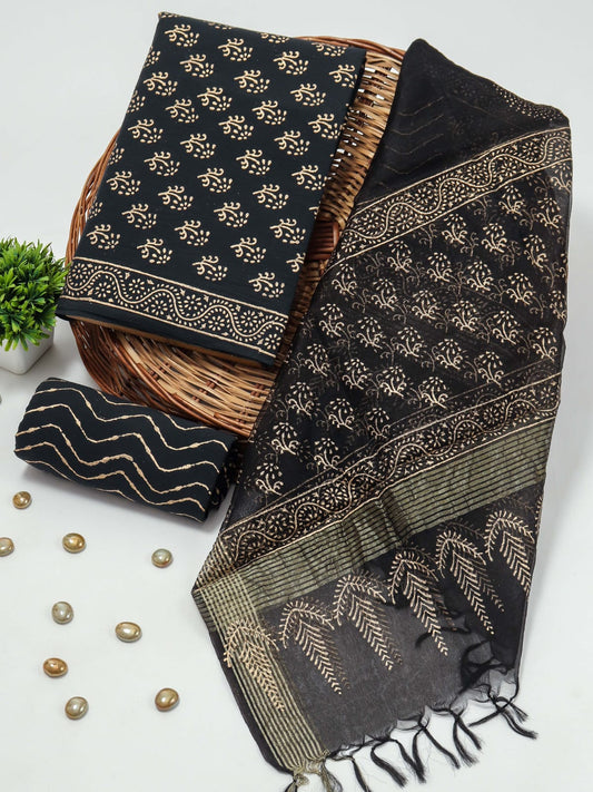 PRIMIUM JAIPURI COTTON SUIT WITH ORGANZA SILK DUPPATA (COS51)