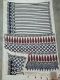HAND BLOCK PRINTED AJARKH MODAL SILK SAREE (CIG7)