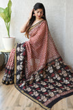 Jaipuri Hand Block Bagru Printed Maheshwari Silk Saree With Blouse (MSS105)