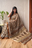 Jaipuri Hand Block Bagru Printed Maheshwari Silk Saree With Blouse (MSS108)