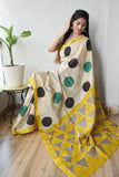 Jaipuri Hand Block Bagru Printed Maheshwari Silk Saree With Blouse (MSS86)