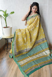 Jaipuri Hand Block Bagru Printed Maheshwari Silk Saree With Blouse (MSS87)