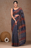Bagru Hand Block Printed Chanderi Silk Saree with Blouse (CSS78)