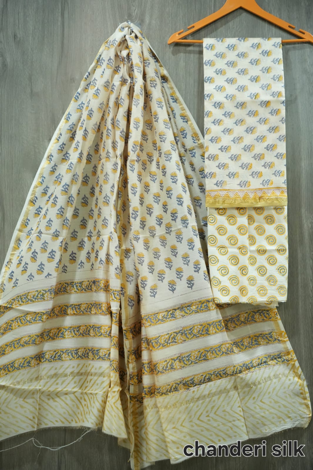 Jaipuri Block Printed Chanderi Silk Suits (CIN63)