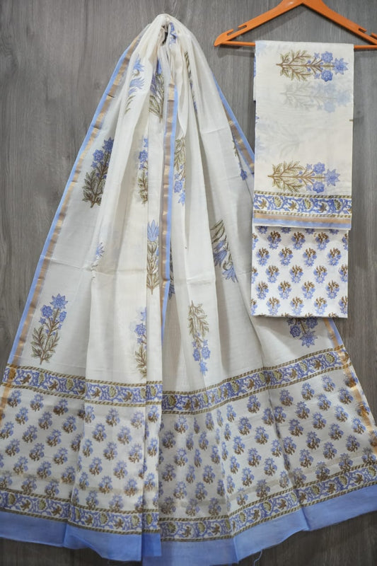Jaipuri Block Printed Chanderi Silk Suits (CIN68)
