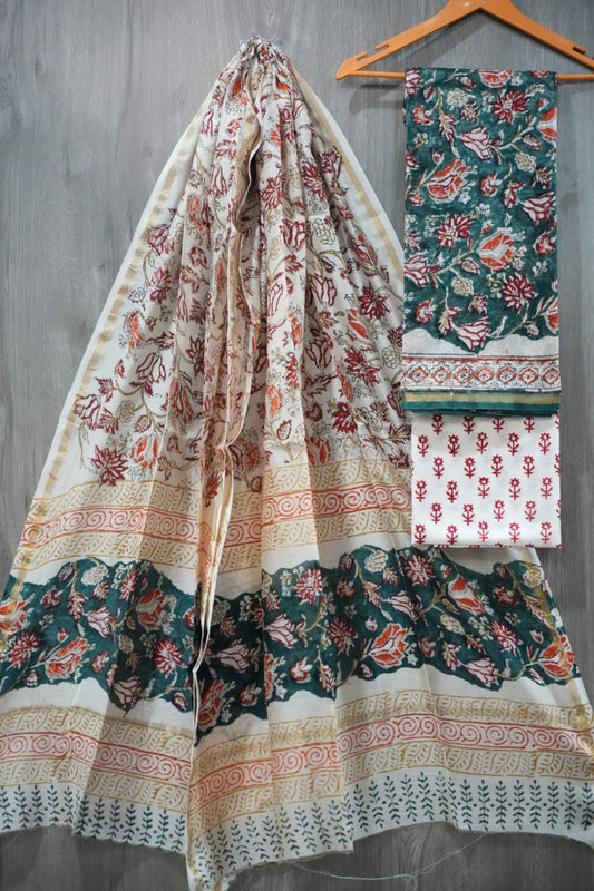Jaipuri Block Printed Chanderi Silk Suits (CIN69)
