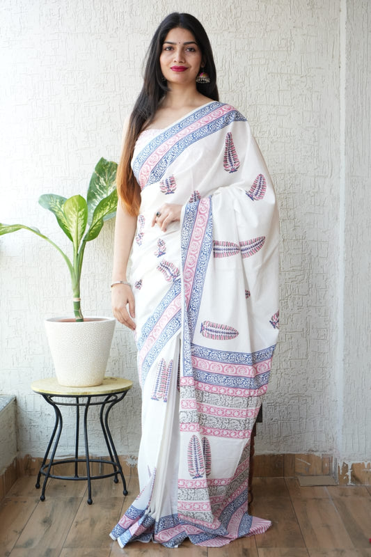 Jaipur Cotton Mulmul Saree (CMS56)