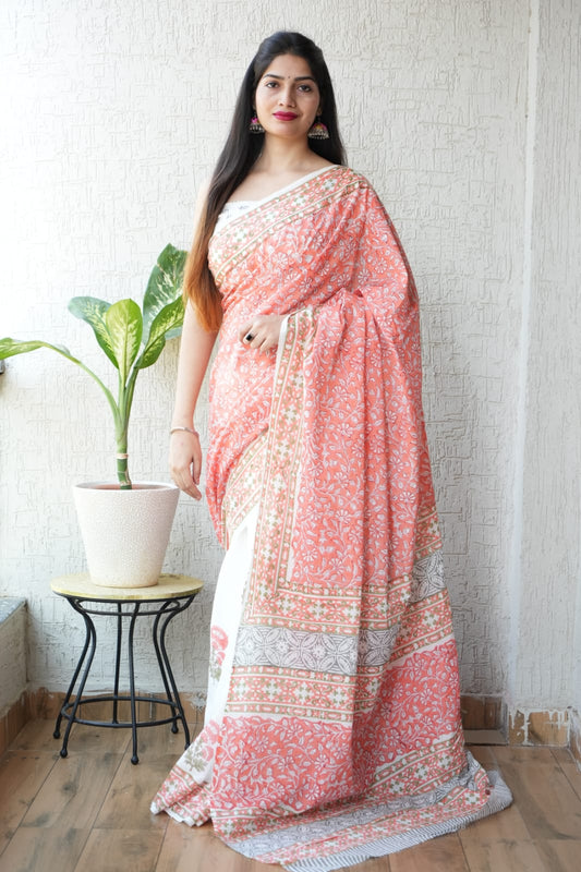 Jaipur Cotton Mulmul Saree (CMS57)