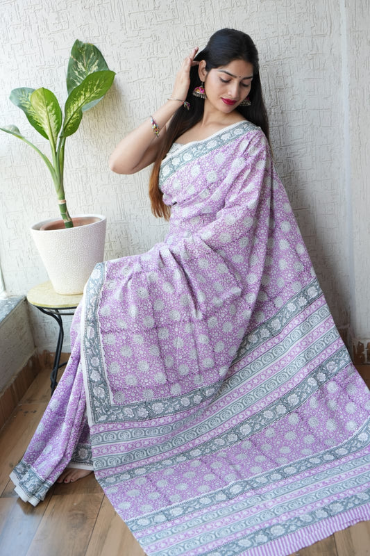 Jaipur Cotton Mulmul Saree (CMS58)