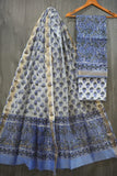 JAIPURI HAND BLOCK PRINTED MAHESHWARI SILK SUIT WITH SILK DUPPATA (MSD71)