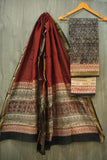 JAIPURI HAND BLOCK PRINTED MAHESHWARI SILK SUIT WITH SILK DUPPATA (MSD77)