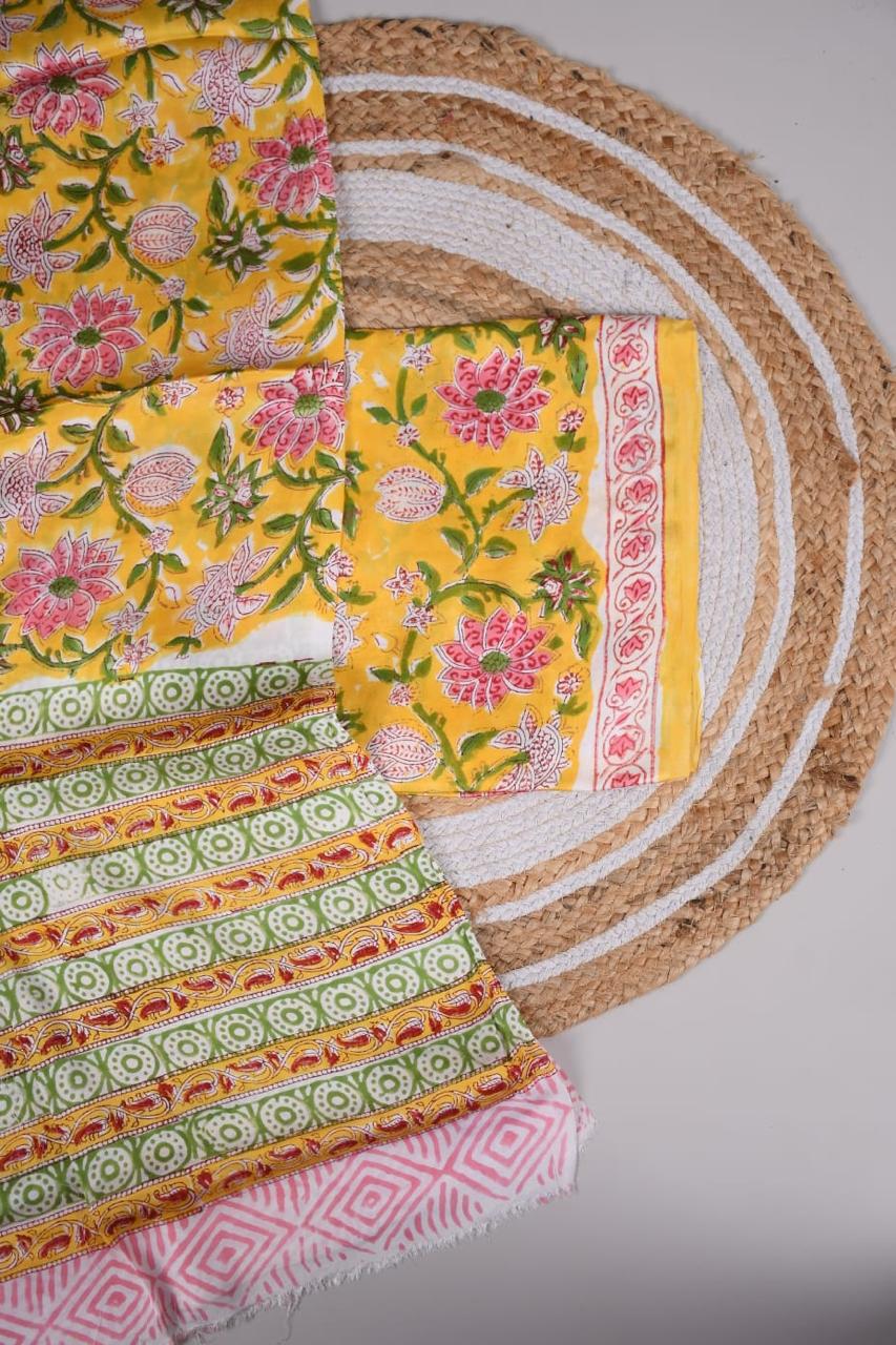 Vanaspati Ajrakh Hand Block Printed Suits Modal Silk Fabric (CIT24)