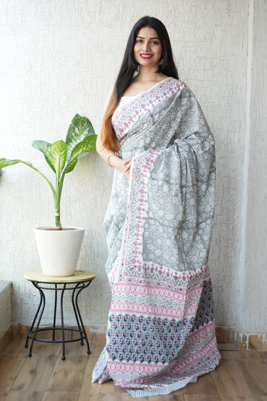 Jaipur Cotton Mulmul Saree (CMS62)