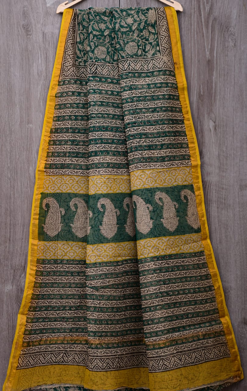 Jaipuri Block Printed Cotton Kota Doriya Saree (CIS50)