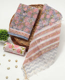 HAND BLOCK PRINTED KOTA DORIYA SUIT WITH KOTA DORIYA DUPPATA (FKS63)