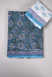 HAND BLOCK BAGRU PRINTED KOTA DORIYA SAREE WITH MULMUL BLOUSE (KDS57)