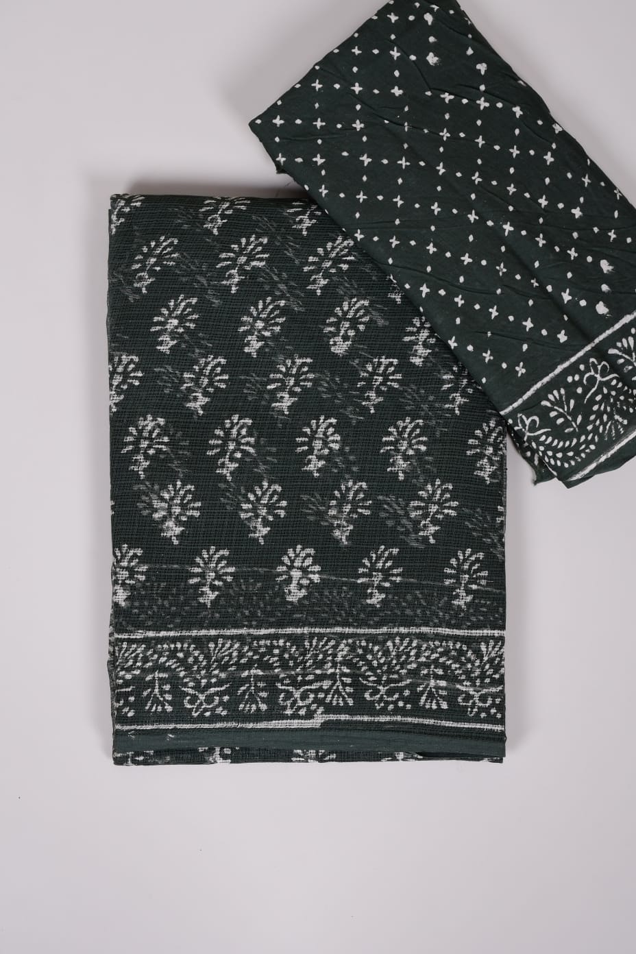 HAND BLOCK BAGRU PRINTED KOTA DORIYA SAREE WITH MULMUL BLOUSE (KDS63)