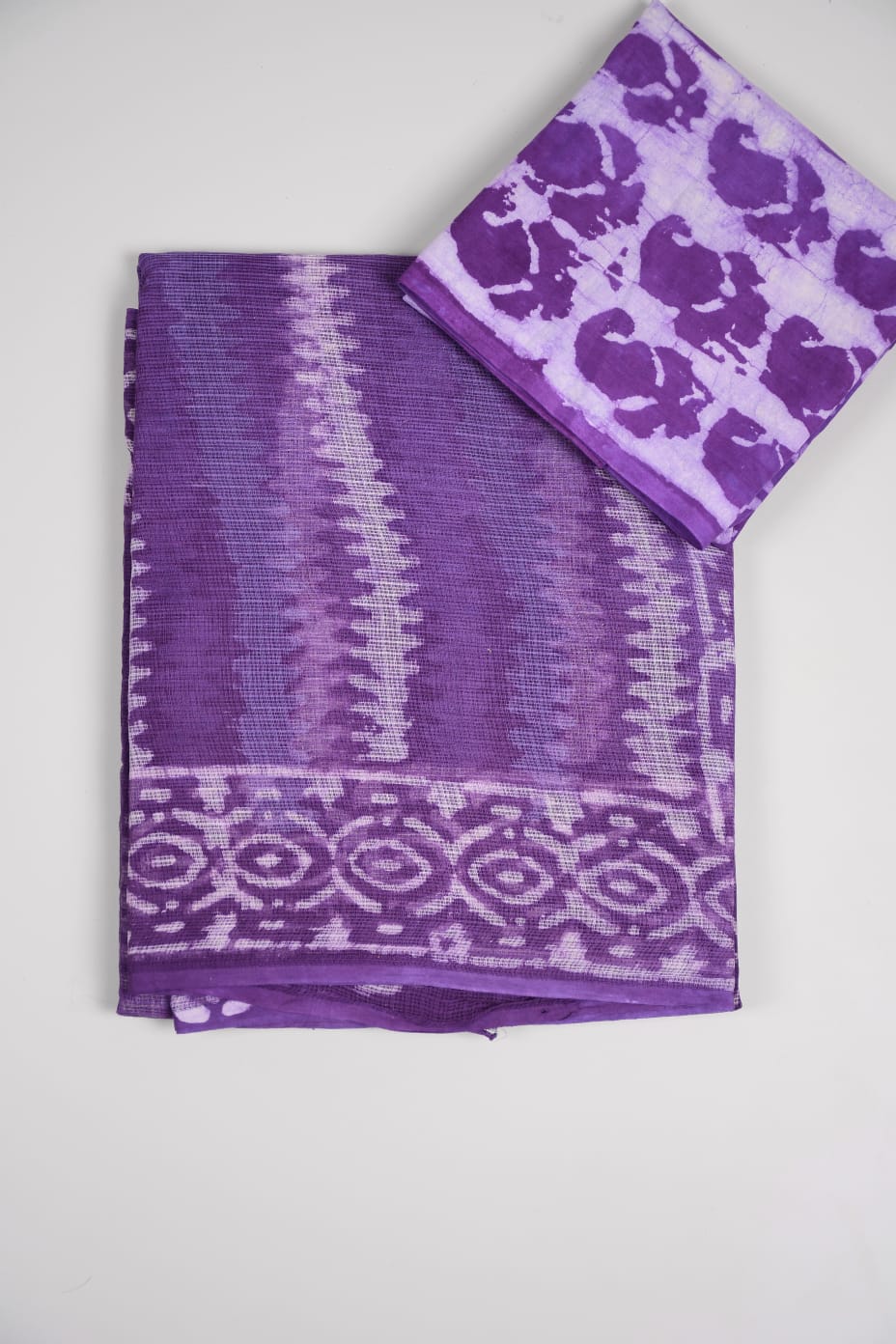 HAND BLOCK BAGRU PRINTED KOTA DORIYA SAREE WITH MULMUL BLOUSE (KDS72)