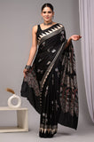 HAND BLOCK PRINTED AJRAKH MODAL SILK SAREE (CIG44)