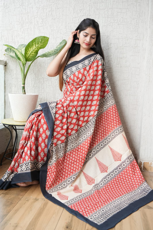Jaipur Cotton Mulmul Saree (CMS106)