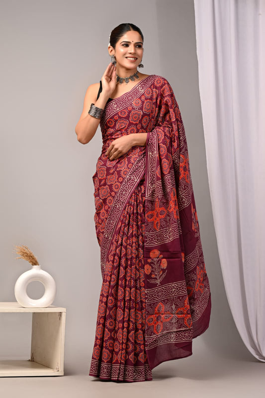 Jaipur Cotton Mulmul Saree (CMS115)