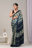 Ajrakh Hand Block Bagru Vanspati Printend Modal Silk Saree with Blouse (CID57)