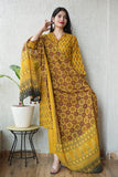 Ajrakh Printed "Stitched" Cotton Suits With Cotton Ajrakh Mulmul Dupatta (ASS12)