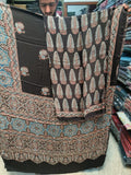 HAND BLOCK PRINTED AJRAKH MODAL SILK SAREE (CIG48)