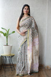 Jaipuri Hand Block Bagru Printed Maheshwari Silk Saree With Blouse (MSS127)