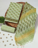 HAND BLOCK PRINTED KOTA DORIYA SUIT WITH KOTA DORIYA DUPPATA (FKS65)