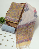 HAND BLOCK PRINTED KOTA DORIYA SUIT WITH KOTA DORIYA DUPPATA (FKS76)