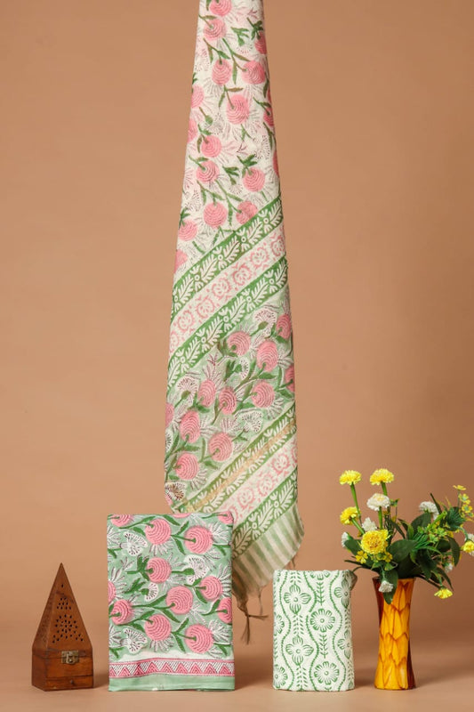 JAIPUR COTTON SUIT WITH CHANDERI DUPPATA (CSS59)