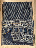 Bagru Hand Block Printed Chanderi Silk Saree with Blouse (CSS102)